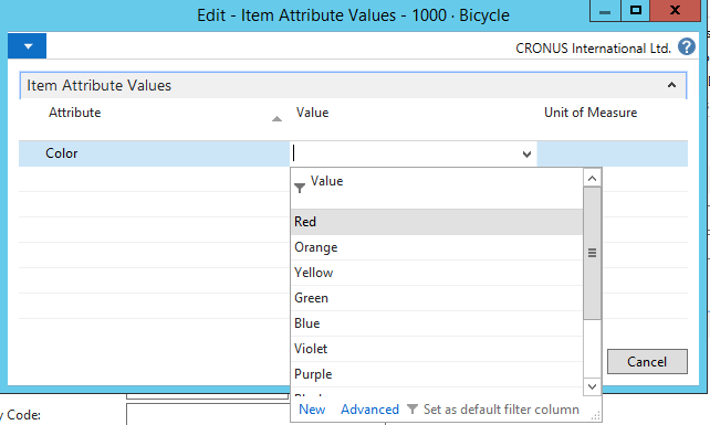 Microsoft Dynamics NAV 2017 - Attributi articolo
